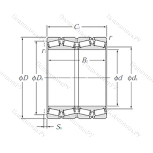 Подшипник роликовый радиально-упорный E-LM 272249D/LM 272210/LM 272210DG 2 от производителя  NTN