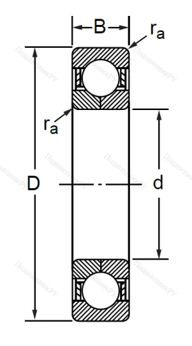 Радиально-упорный шариковый подшипник QJ 209 M (176209 Л ГОСТ) в Санкт-Петербурге
