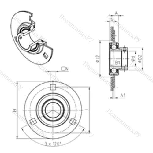 Подшипниковый узел шариковый радиальный ESPF 202 от производителя  SNR