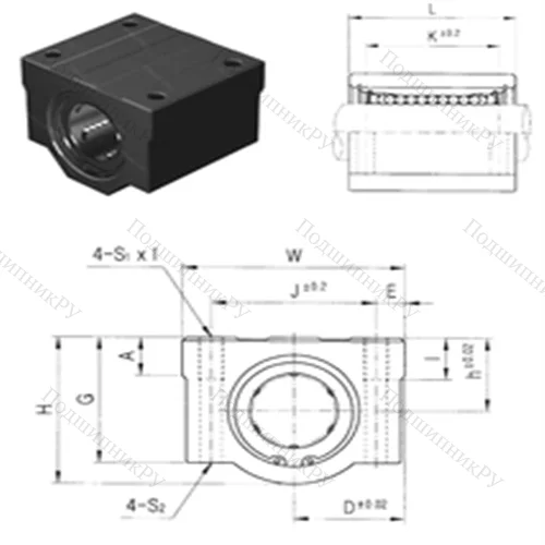 Подшипник шариковый линейный SCE 8UU от производителя  Samick