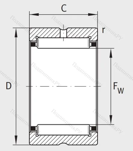 Игольчатый подшипник NK 90/25 XL от производителя  INA