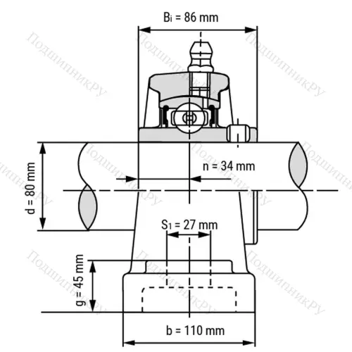 Подшипниковый узел UCP 316 - Вал: 80 мм от производителя  LPZ Подшипниковый узел UCP 316 - Вал: 80 мм от производителя  LPZ