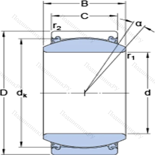 Радиальные сферические подшипники скольжения с контактными поверхностями сталь/сталь, требующие техобслуживания GE 35 TXG 3E-2LS от производителя  SKF