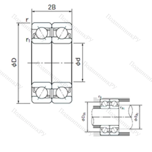 Подшипник шариковый радиально-упорный спаренный 7234BDF