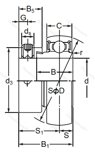 Корпусный подшипник SA 211 (AEL 211) в Санкт-Петербурге