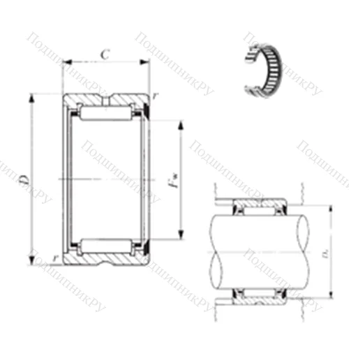 Подшипник игольчатый радиальный BR 283720 U от производителя  IKO