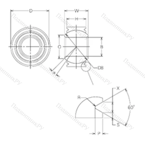 Подшипник скольжения сферический MBW 28VCR от производителя  NMB