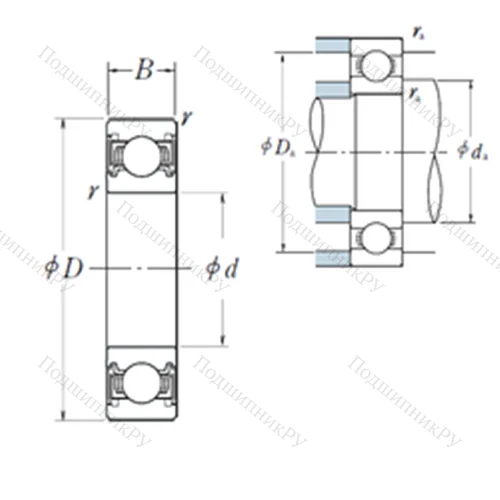 Подшипник шариковый радиальный 6003VV