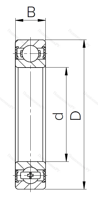 Шариковый однорядный подшипник 180111 T (6011 2RS) в Санкт-Петербурге