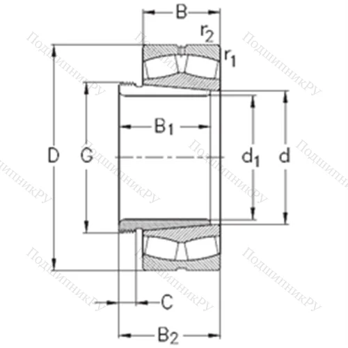 Подшипник роликовый радиальный самоцентрирующийся 23172-K-MB-W 33+AH 3172 от производителя  NKE