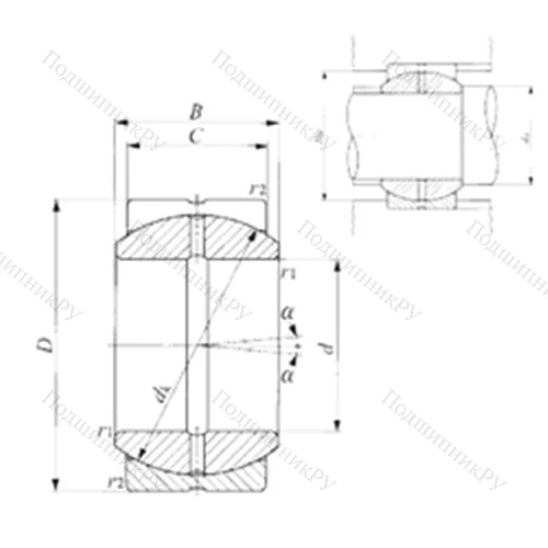 Подшипник скольжения сферический SB 100A от производителя  IKO