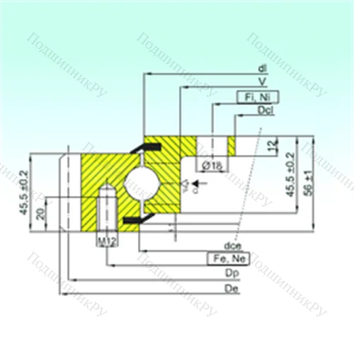 Подшипник шариковый опорно-поворотный EBL.20.0314.201-2STPN от производителя  ISB