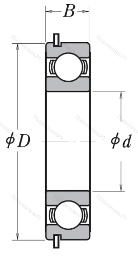 Однорядный шариковый подшипник 6200 ZZ NR от производителя  NSK