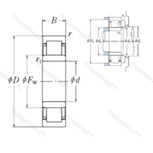 Подшипник роликовый радиальный NU 411
