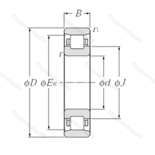 Подшипник роликовый радиальный N 214 от производителя  NTN Подшипник роликовый радиальный N 214 от производителя  NTN