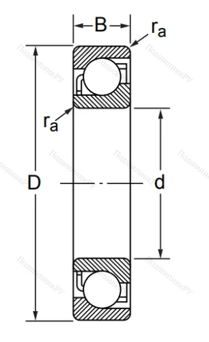 Радиально-упорный шариковый подшипник 7310 AC/DF (346310 Е ГОСТ) в Санкт-Петербурге
