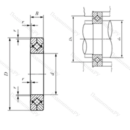 Подшипник роликовый упорно-радиальный с четырехточечным контактом CRBC 600120 от производителя  IKO