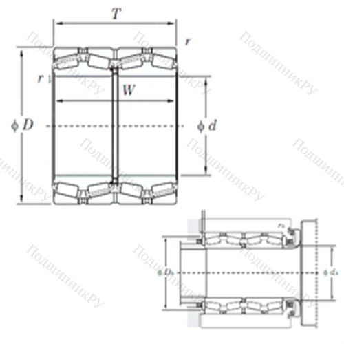 Подшипник роликовый радиально-упорный 37292
