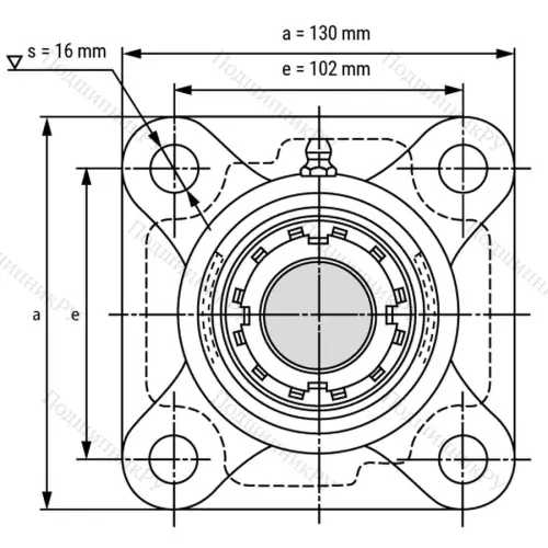 Подшипниковый узел UKF 208+H 2308 - Вал: 35 мм от производителя  LPZ