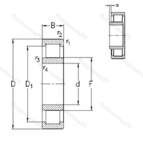Подшипник роликовый радиальный NU 356-E-MA 6