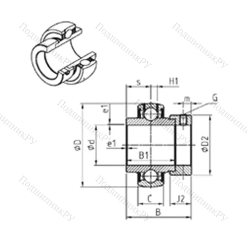 Подшипник шариковый радиальный EX 209-27 от производителя  SNR