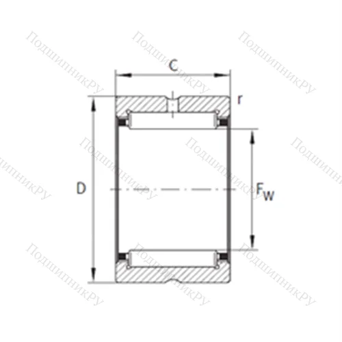 Подшипник игольчатый радиальный NK 14/16 XL