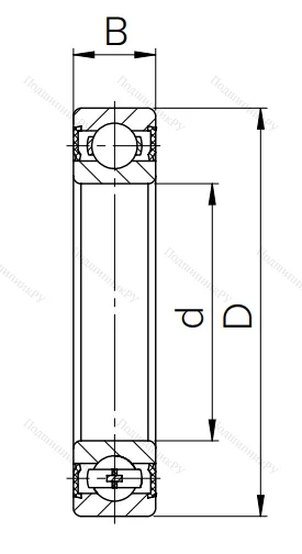 Шариковый однорядный подшипник 180220 (6220 2RS)