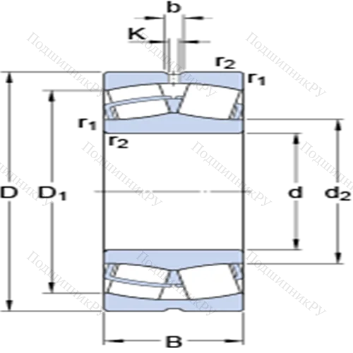 Сферические роликоподшипники с цилиндрическими и коническими отверстиями 22312 E от производителя  SKF