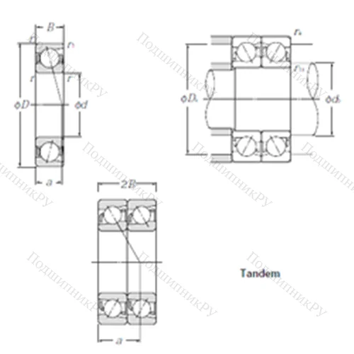 Подшипник шариковый радиально-упорный 7024DT