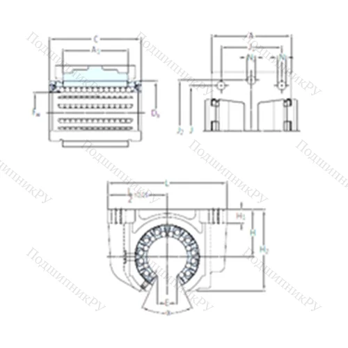 Подшипник шариковый линейный LUCT 25 BH от производителя  SKF