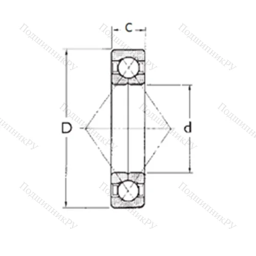 Подшипник шариковый радиально-упорный с четырёхточечным QJ 309