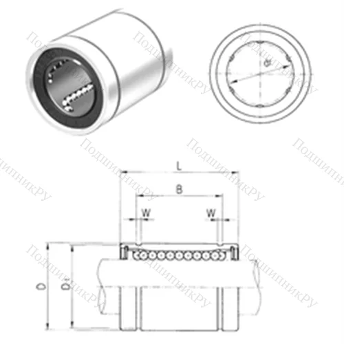Подшипник шариковый линейный LM 80UU от производителя  Samick