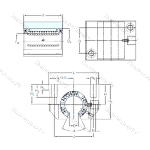 Подшипник шариковый линейный LUNF 20 от производителя  SKF