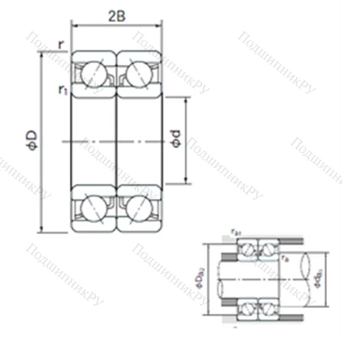 Подшипник шариковый радиально-упорный спаренный 7334BDB