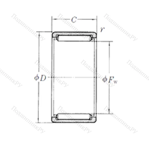 Подшипник игольчатый радиальный RLM 253316-1 от производителя  NSK