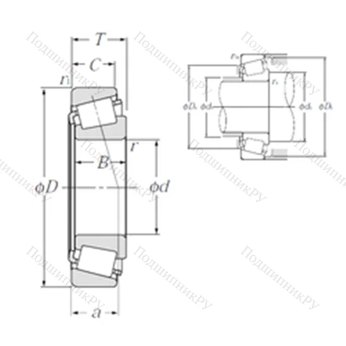 Подшипник роликовый радиально-упорный 4T-H 715348/H 715311 от производителя  NTN