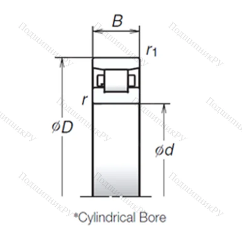 Подшипник роликовый радиальный N 1007MR