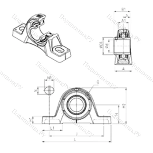 Подшипниковый узел шариковый радиальный UCPE 202 от производителя  SNR