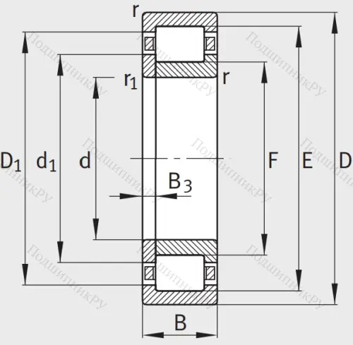 Роликовый цилиндрический подшипник NUP 2308 E XL TVP 2 от производителя  FAG