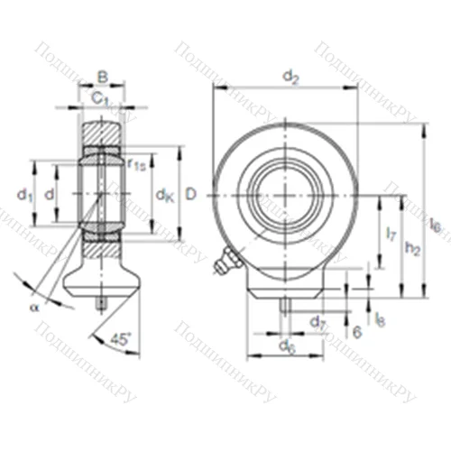 Подшипник скольжения сферический GK 40 DO