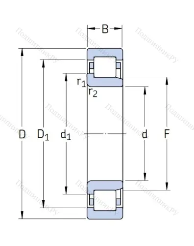 Роликовый цилиндрический подшипник NJ 2305 ECP от производителя  SKF