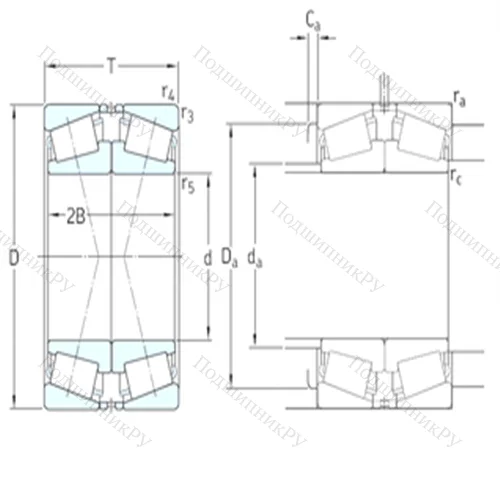 Подшипник роликовый радиально-упорный спаренный 33019/QDF от производителя  SKF