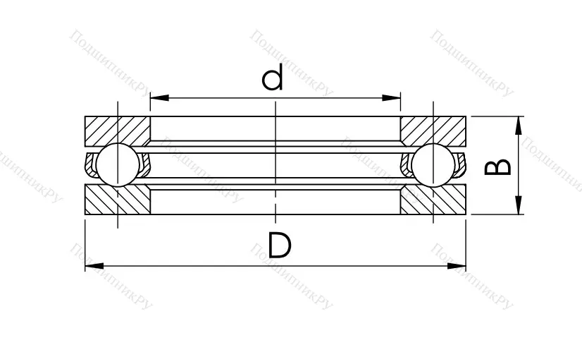 Упорный шариковый подшипник 8207 (51207) в Санкт-Петербурге