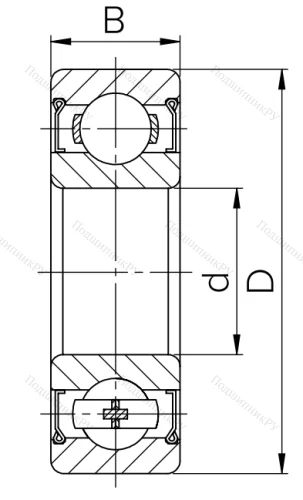 Шариковый однорядный подшипник 80107 (6007 ZZ) в Санкт-Петербурге