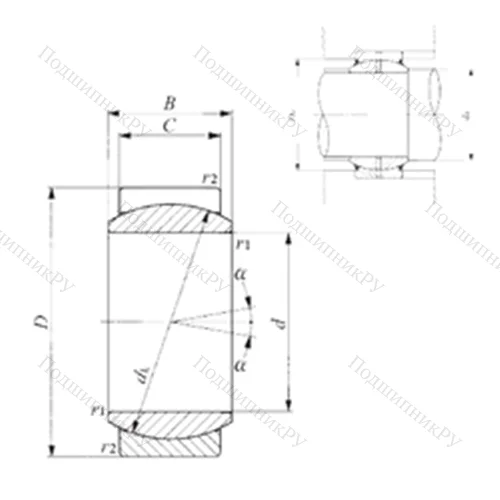Подшипник скольжения сферический GE 5E от производителя  IKO