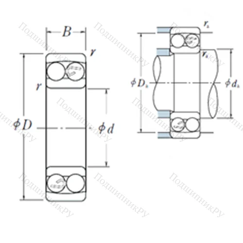 Подшипник шариковый радиальный самоцентрирующийся 2321