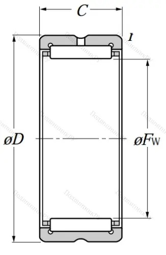 Игольчатый подшипник NK 37/20 R от производителя  NTN