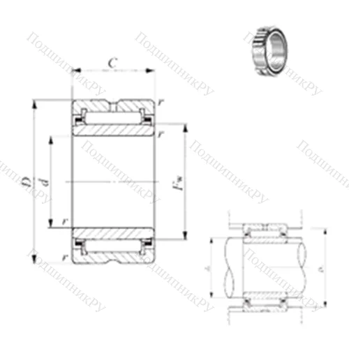Подшипник игольчатый радиальный NA 4912 от производителя  IKO