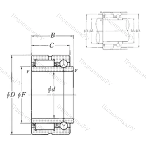 Подшипник комбинированный NKIB 5905R от производителя  NTN