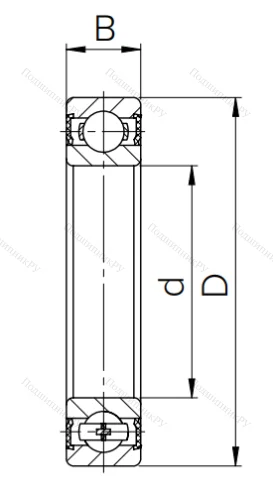 Шариковый однорядный подшипник 180203 (6203 2RS) в Санкт-Петербурге